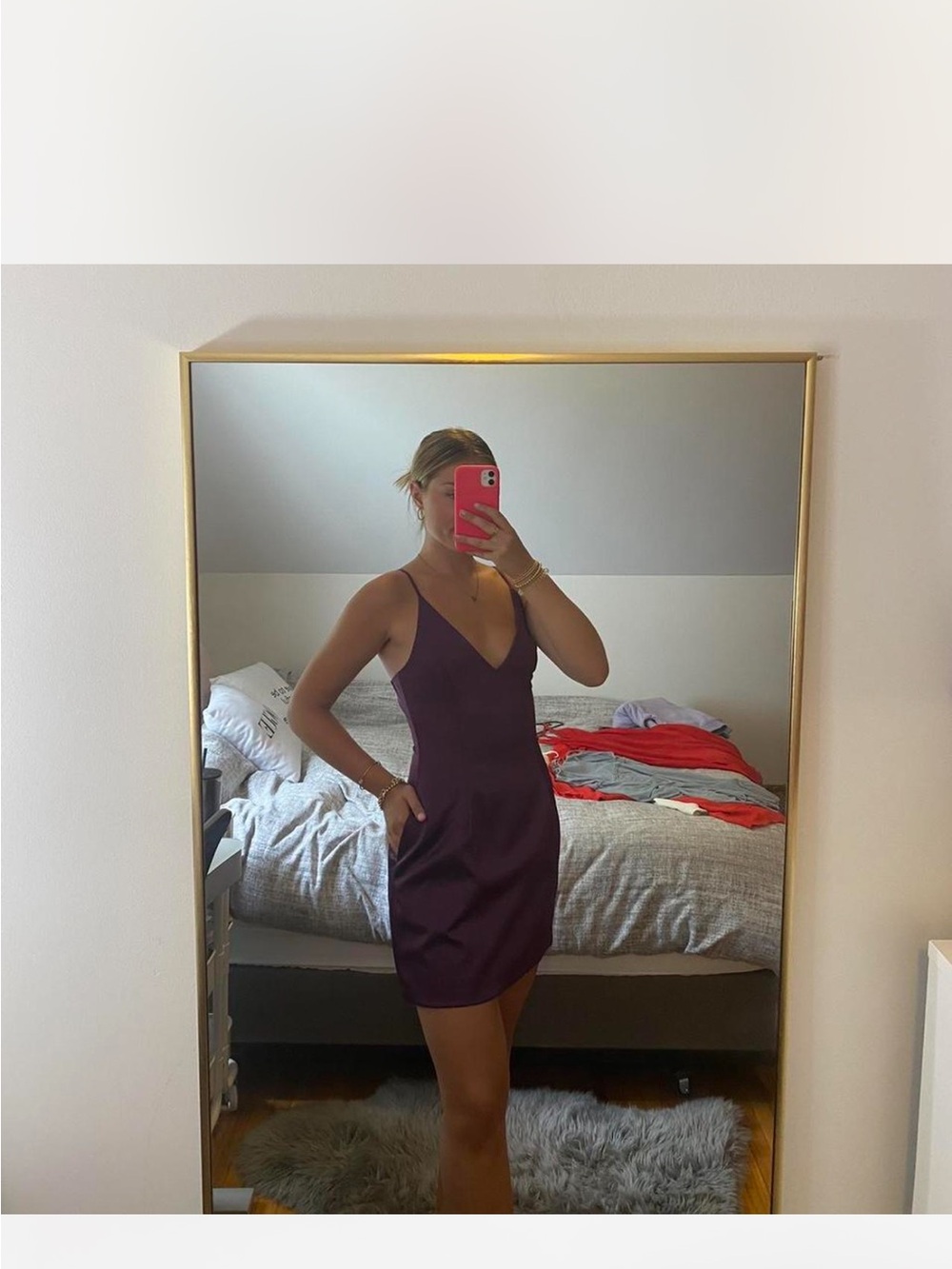 Women's Plum V-Neck Slip Dress